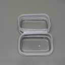 Sanwuta 6 Pcs Clear Hard Zipper Case Plastic Zipper Pouches Transparent Makeup Bag Pencil Case Pouches Toiletry Diaper Bag for Travel Toy Storage Organizer Bins(White,5 x 3 x 2 Inch)