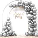HOUSE OF PARTY Silver Balloons - 92 Pcs Metallic Silver Balloons Different Sizes 18", 12", 5" - Ideal for Silver Party Decorations, Birthday Celebrations, Graduations, and valentines Decor