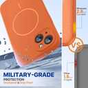 Miracase Magnetic for iPhone 15 Case, [Soft Anti-Scratch Microfiber Lining], Compatible with MagSafe, Liquid Silicone Case Shockproof Drop Protection Phone Case for 15,Orange