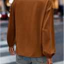 Floerns Women's Lace Eyelet Button Down Peasant Blouses Dressy Casual V Neck Long Sleeve Fall Tops, Large