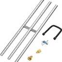 Skyflame 24" x 6" Rectangular Gas Fire Pit and Fireplace H-Burner with 3 Pipes - 304 Stainless Steel - for Indoor & Outdoor Use