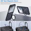 10 x Case for Samsung Galaxy Z Flip 6, Matte Cover with Stand, Anti-Scratch Translucent Back & TPU Connector, Z Flip6 5G Phone Case, Drop Resistance (Without Hinge+Matte Black)