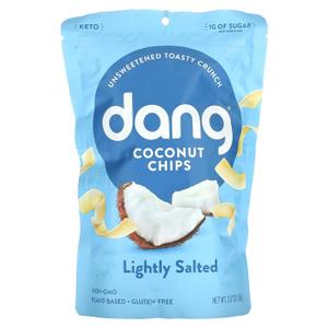 DANG Keto Toasted Coconut Chips | Lightly Salted Unsweetened | 1 Pack | Keto Certified, Vegan, Gluten Free, Paleo Friendly, Non Gmo, Healthy Snacks Made With Whole Foods | 3.17 Oz Resealable Bags
