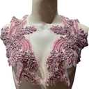 1 Pair of Handmade Rhinestone Appliques,26.5 * 18cm Pink Applique for Dress Wedding, Banquet Evening Gown,Photograph Shot Sewing Rhinestone Patches(Pink)