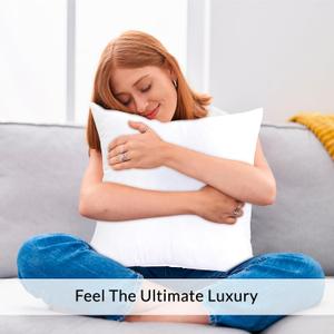 ROYALE LINENS 12x12 Pillow Insert - Down Alternative Throw Pillows Insert - Rectangle Pillow Pack of 1 White - Bed & Couch Pillows - Inner Cushion for Bed, Cushion for Living Room - Shams Stuffer