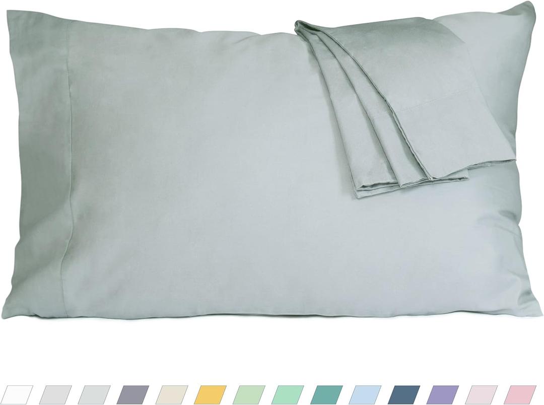 Pillow Cases, Standard Queen Size Cotton Percale Weave Pillowcases, Pre-Shrunk Breathable and Hypoallergenic Pillowcases, Set of 2 (2 Piece Standard/Queen 20 Inch x 30 Inch, Storm Gray)