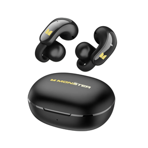 Monster Open Ear AC228 Wireless Headphones, Clip-On Earbuds, Adaptive Comfort, Immersive Audio, Bluetooth 6.0 Open Ear Earphones with ENC Clear Call, 30H Playtime, IPX5 Water Resistant, Black