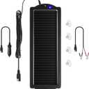 Sunway Solar Car Battery Trickle Charger & Maintainer 12V Solar Panel Power Battery Charger With Cigarette Lighter Plug Battery Clamp For Car Automotive Motorcycle Boat Marine Snowmobile Watercraft RV