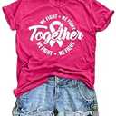 Breast Cancer Shirts for Women: Breast Cancer Awareness Shirt Pink Ribbon T-Shirts Fight Cancer Tee Top, Pink, XL 