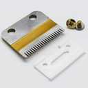 Professional 2-Hole Stagger Tooth Replacement Blades Set #2161, Compatible with Wahl 5 Star Series Cordless Magic Clip Hair Clipper (Gold)