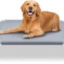 Elevated Cooling Dog Bed, Raised Outdoor Dog Bed for Medium Dogs, Portable Pet Cots with No-Slip Rubber Feet, Double Layer Polyester Cotton
