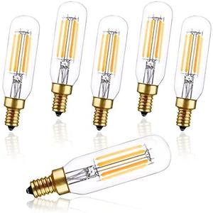 Vintage LED Edison Bulbs E12 Candelabra Dimmable Light Bulbs T6 T25 80W Equivalent,2700K Warm Light,3.58 Inch,6-Pack