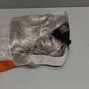 RENERSHOW Short Sliver Gray Curly Wigs for White Women Grey Mix Little Light Brown Wavy Bob Wig with Curtain Bangs Heat Synthetic Daily to Party Womens Wig (Silver)