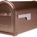 Architectural Mailboxes Hillsborough Heavy duty Decorative Steel Metal Post Mounted Mail Box for outside, Copper, Large Curbside Mailbox with Magnetic Latch