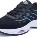 Men's Runnning Shoes Walking Tennis Fashion Sneakers Breathable Comfortable Gym Jogging Sports Athletic Footwear BlackBlue US 12