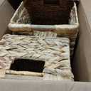 Rectangular Water Hyacinth Basket with Handles, 2 Pack 