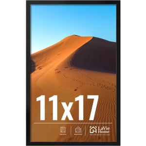LaVie Home 11x17 Picture Frame for Wall Display, 11x17 Black Picture Frame with HD Plexiglas, 11 x 17 Poster Frame 1 Pack, Display Frame for Vertical or Horizontal, Classic Collection