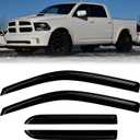 Window Rain Guards Compatible Crew Cab 09-18 Dodge Ram 1500 10-25 Dodge Ram 2500 3500 Mega Cab 4PC Window Visors Vent Shade Deflector