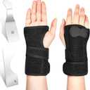 Shappy Bowling Wrist Support Brace with Thumb Spica Splint Right Hand Breathable Wrist Gloves Splint with Removable Aluminum Plate for Women Tendonitis Arthritis Sprains (Black)