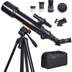 Telescope for Beginners & Kids: 70mm / 500mm Refractor (150X HD), Portable Travel Scope, Best Astronomy Gifts for Adults w/Wireless Remote, Carrying Bag. Easy Set Up