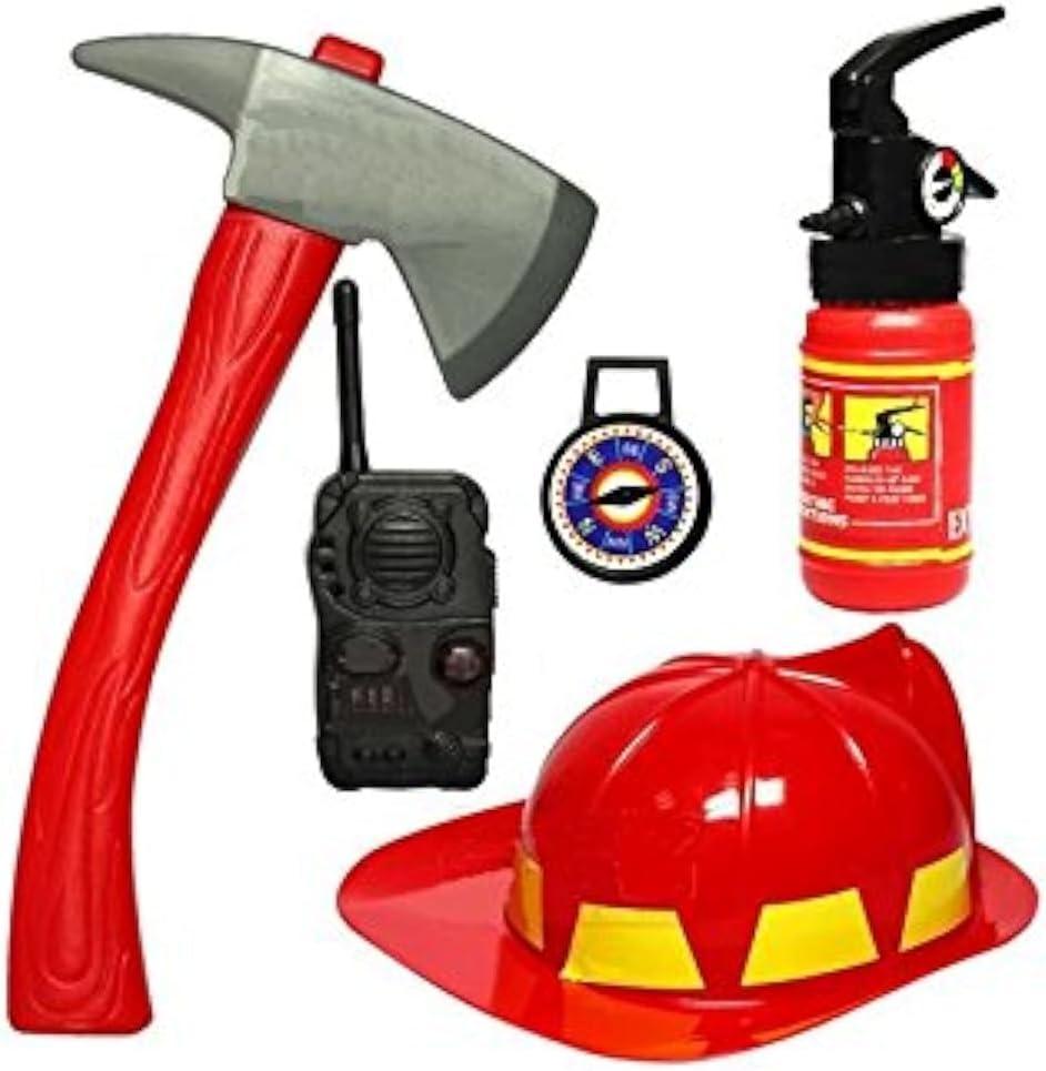 EBTOYS Fireman Role Play Costume Halloween Christmas Fireman Dress Up Set & Fire Fighter Toys Kits, 5pcs