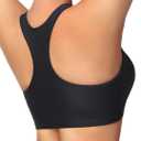 Women's Sports Bra Swim Tops for Under Shirt Bikini Top Bathing Suit Modest High Neck Quick Dry Removable Padded UPF50+ (Medium, Black)