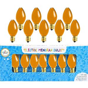 4 x The Dreidel Company Hanukah Electric Menorah Replacement Bulbs, Orange (9-Pack)