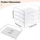 StorBin 4 Trays Paper Organizer Letter Tray, Acrylic Stackable Desk File Organizer, Clear Office Desk Organizer for File Paper, Ipad, Letter, A4 Office File, Books, Notes