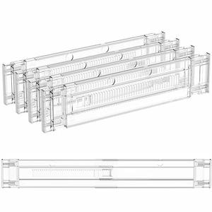Yieach 4 Pack 3.2 Inch Shallow Acrylic Drawer Dividers for Clothes,Expandable Deep Dresser Dividers From 15 to 21'',Adjustable Drawer Separators for Dresser,Nursery and Baby Clothing,Sock,Underwear