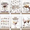 6 Pcs Christmas Espresso Martini Kitchen Towels Gift Bar Dish Towel Funny Hand Towels Tea Drying Absorbent Housewarming Decor for Martini Lovers Bachelorette Party Birthday Xmas Decoration (Ivory)