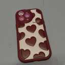 Compatible with iPhone 16 Pro Max Cute Case, Kawaii Phone Case TPU Leather Red Heart Cartoon case Soft Rubber Shockproof Protective for iPhone 16 Pro Max Case Cover for Women Girls