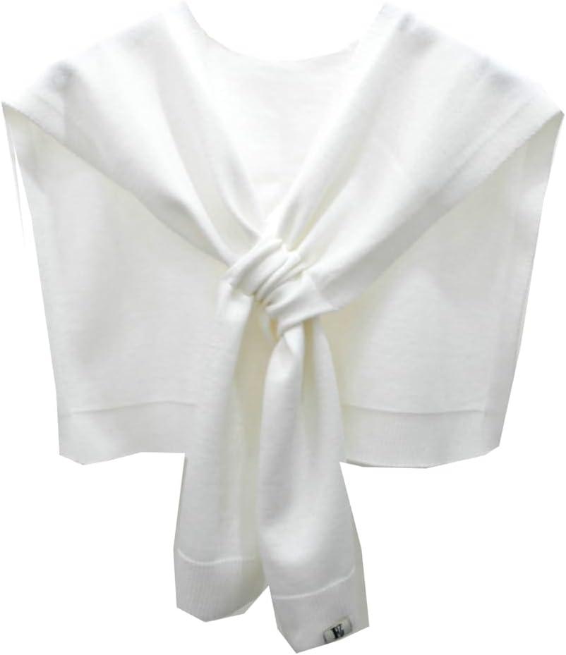 Women's Casual Knit Sweater Shawl Wrap Tied Detachable Fake Collar Triangle Knotted Shawls Travel Cape Shoulder Tops