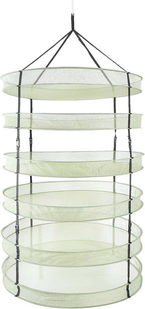 iPower Collapsible Breathable Mesh Herb Drying Rack for Buds & Hydroponic Plants with Sturdy Support, Heavy Duty Hang Dryer Net