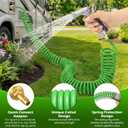 RV Exterior Shower Hose With Sprayer, 15FT Coiled Water Hose with 1/2" Quick Connect Adapter, UV Resistant Optional Flexible Quick Connect Sprayer for RV Outdoor Shower Garden Use 3/4" Fitting