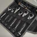 Ironcube Brake Line Wrench Set: 6 Pcs Metric 10-17mm - Ratcheting Open-end for Nuts on Fuel, Brake or Air Conditioning Lines