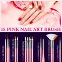 Nail Art Kit Nail Design Tools Kit Nail Art Brushes Set with Nail Stickers Nail Gems Almond Tips Nail Long Coffin False Nail Tips Nail Charms Dotting Tools Chrome Powder Nail Supplies Gifts for Girls