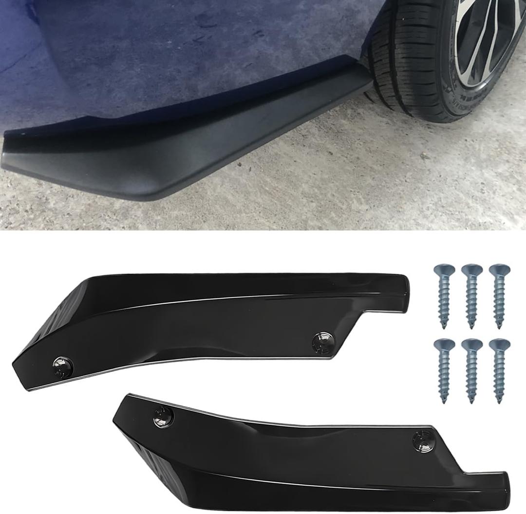 YoRise 2PCS Car Rear Bumper Lip Splitter Canard Diffuser, Universal Car Side Fenders Skirt Protector Decoration with Screws, Automotive Exterior Body Kit for Cars(Black)