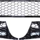 ApplianPar Front Lower Bumper Grill Grille Honeycomb Mesh with Left Right Side Fog Light Cover for VW Golf Jetta SportWagen MK6