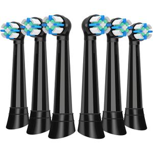 6 Pcs iO Replacement Heads Compatible with Oral B iO 2 3 4 5 6 7 8 9 10 Deep Clean Series Electric Toothbrush, Brush Head Compatible with iO with Medium Bristles (Black)