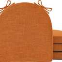 IPYNBAP Chair Cushions for Dining Chairs, Kitchen Chair Cushions, 16'' x 16'' x 2'', Non Slip Indoor Seat Cushions, Chair Pads for Dining Chairs with Ties & Removable Cover, Set of 4, Rust