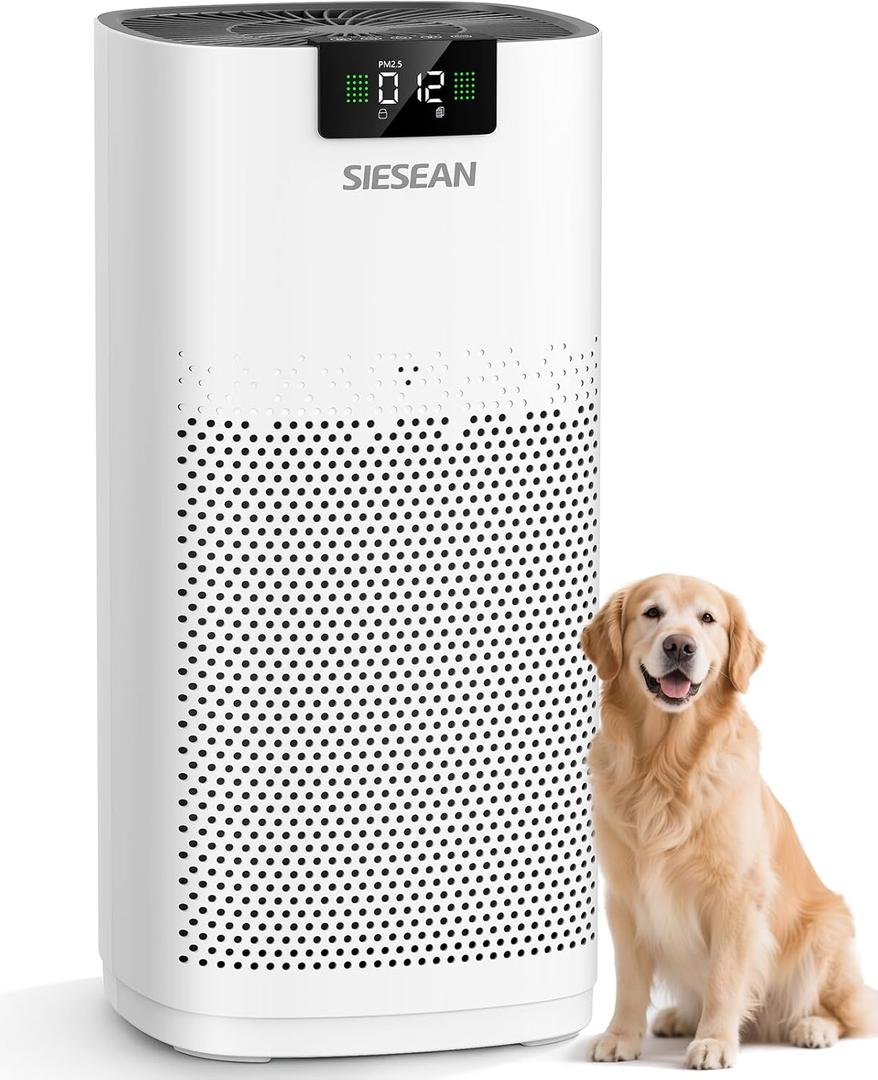 Air Purifiers for Home Large Room Up to 3720 Sq Ft, AP-480 True H13 HEPA & Carbon Filter, 289 CFM CADR, Double-Sided Air Intake, Air Quality Monitor, for Home Smoke, Dust, Pollen, Pet Dander, Odors