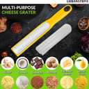 2 x Urbanstrive Zester Grater with Handle, Lemon Zester Cheese Grater for Kitchen Stainless Steel, Graters for Parmesan Cheese Garlic Nutmeg Chocolate Fruits Vegetables Ginger, Fine, Yellow