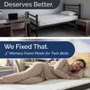Memory Foam Mattress Topper with Cooling Cover - 3 Inch Cooling Gel Mattress Topper - Extra Plush, Thick & Comfortable - Twin Size Mattress Pad with Washable Cover - Pressure & Pain Relief Bed Topper