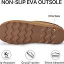 ATHMILE Mens Slippers Tasman House Slippers for Men Short Ankle Mini Suede Boots for Outdoor Indoor Non Slip Thin Sole Warm Fur Lined Chestnut Size11 (Beige)