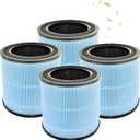 4 Pack AP0601 Compatible with AIRTOK Air Puri-fier Replacement Filter,4-in-1 H13 True HEPA Filters for Smoke Dust Odors Pollen Pet Dander,Activated Carbon Filter