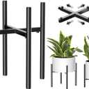 Plant Stand, Indoor Plant Stand Adjustable for 8 to12 inches Plant Pot, Metal Plant Stands For Indoor Plants Mid Century Stable Stylish Black Planter Stand for Outdoor, Black 1 Pack, Pot not Included