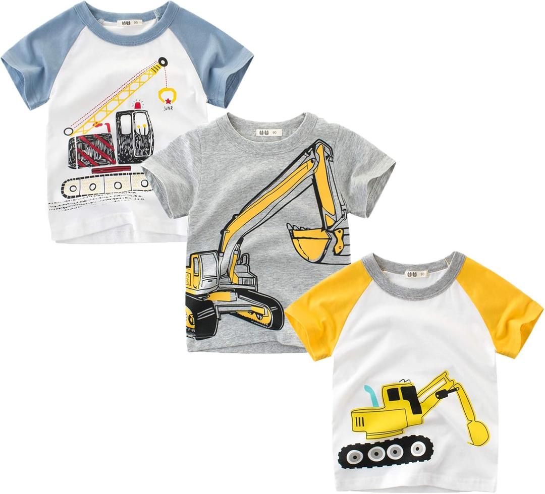 Toddler Boys Summer T-Shirts Short Sleeve Top 3 Packs Size 3T
