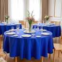 sancua Royal Blue Round Tablecloths 70 Inch, 6 Pack - Circle Fabric Table Cloth for July 4th Independence Day Wedding Party Banquet Birthday, Washable Polyester Table Cover (Fit 20-58 Inch Tables)