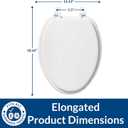 Bemis 1400TTA Economy Durable Wood Toilet Seat, Made in USA, Elongated, White