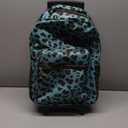 Rockland Double Handle Rolling Backpack, BLUELEOPARD, 17-Inch (One Size)